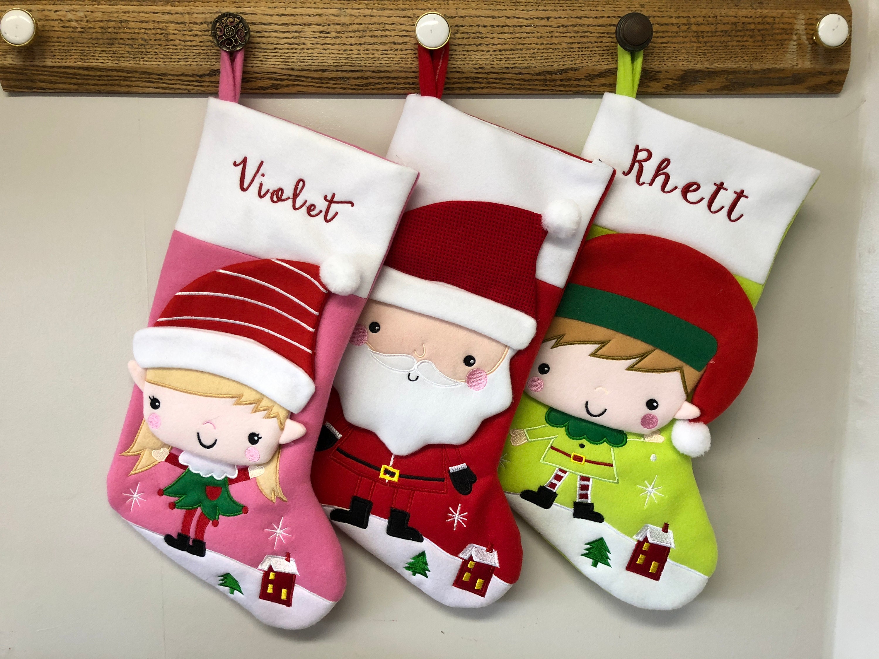 Personalized elf christmas stockings Clearance