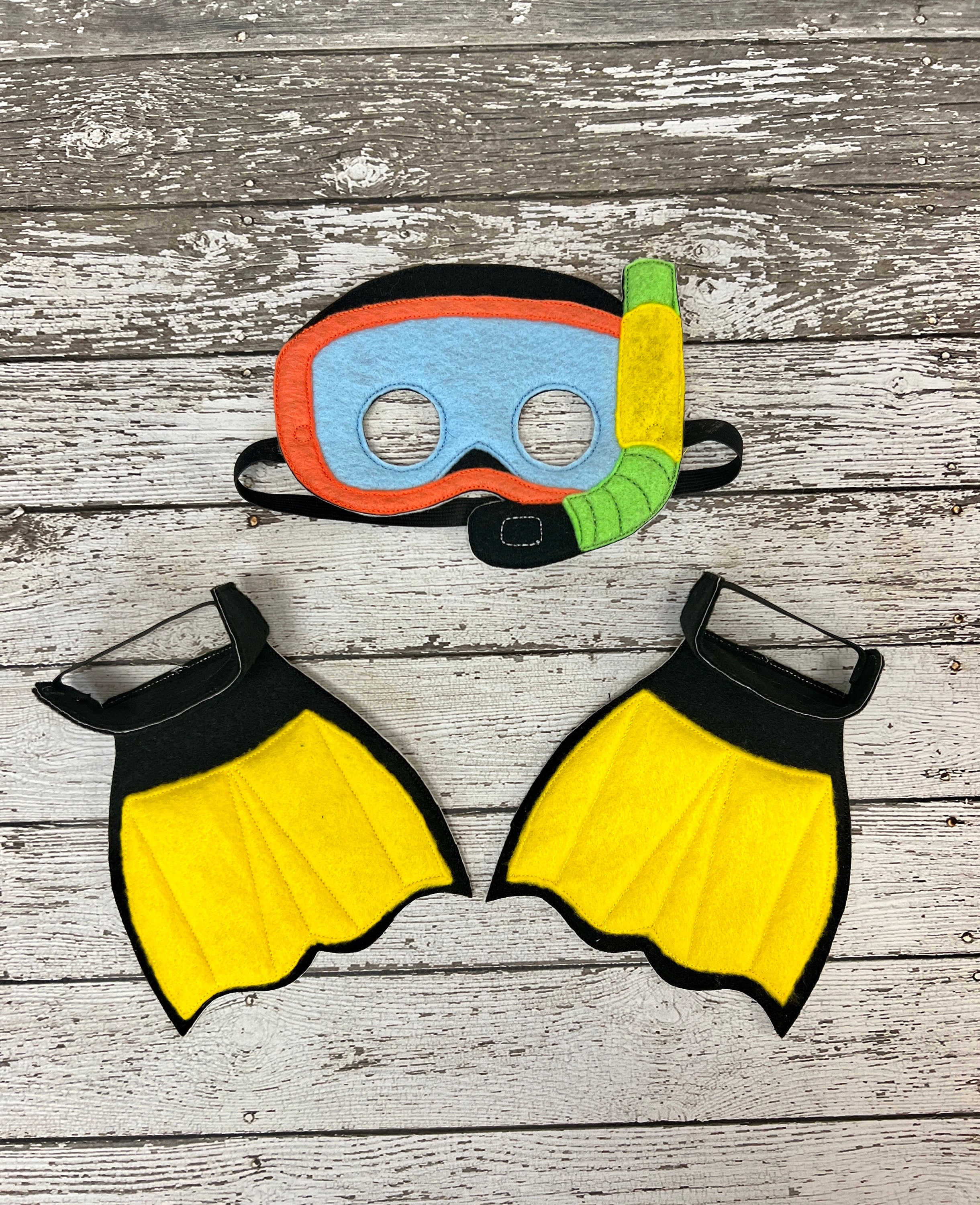 Máscara y aletas de buzo de fieltro: disfraz infantil de Halloween