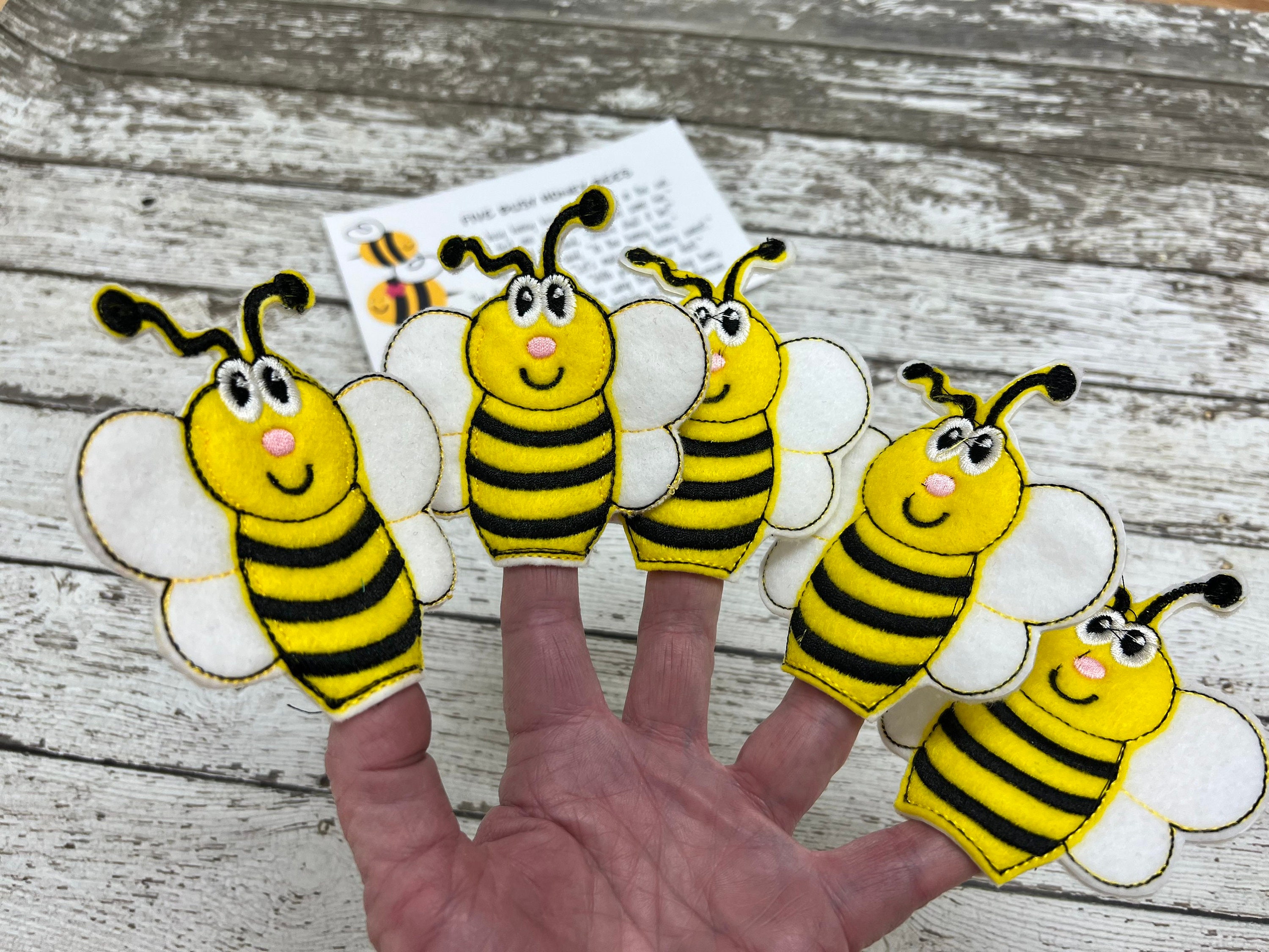 Bees Finger Puppet Set Felt Finger Puppets for Kids Handmade Etsy