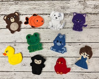 Felt Finger Puppets: Embroidered Storytime Animal Set
