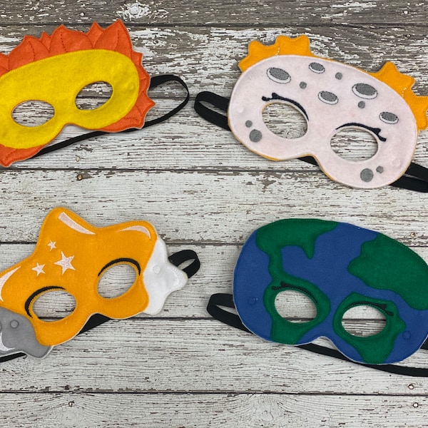 Planet Felt Mask Space Mask Sun Costume Sunshine Mask Earth Mask Stars Mask Moon Mask Halloween Mask Halloween Costume Party Favor Dress up