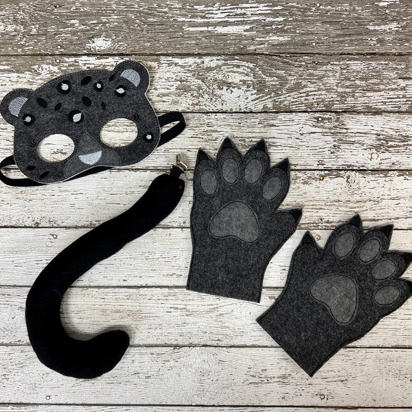 Handmade Black Leopard Costume Set - Halloween/Party Animal Dress-Up Kit