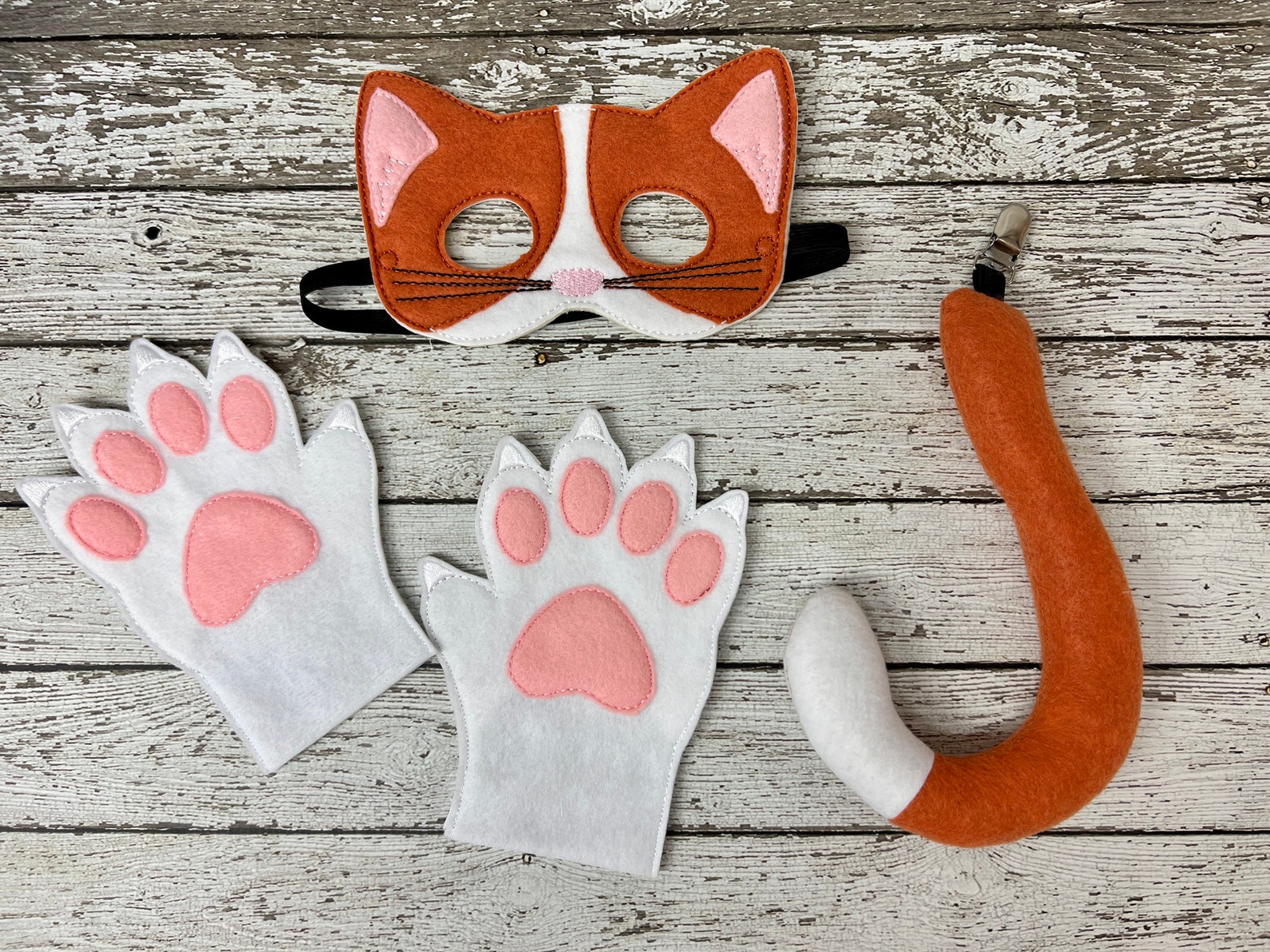 Calico Cat Costume Cat Mask Cat Mittens Cat Tail Kitten Mask Etsy