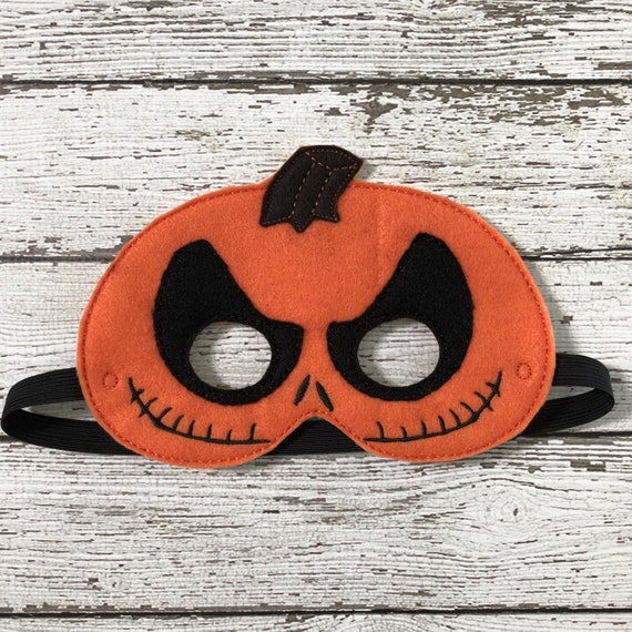 Handcrafted Festive, felt pretend play pumpkin mask for kids