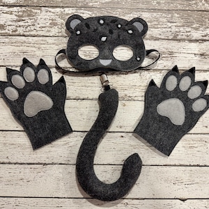 Handmade Black Leopard Costume Set - Halloween/Party Animal Dress-Up Kit