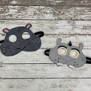 Felt Hippopotamus Mask: African Animal Costume, Birthday Party Favor