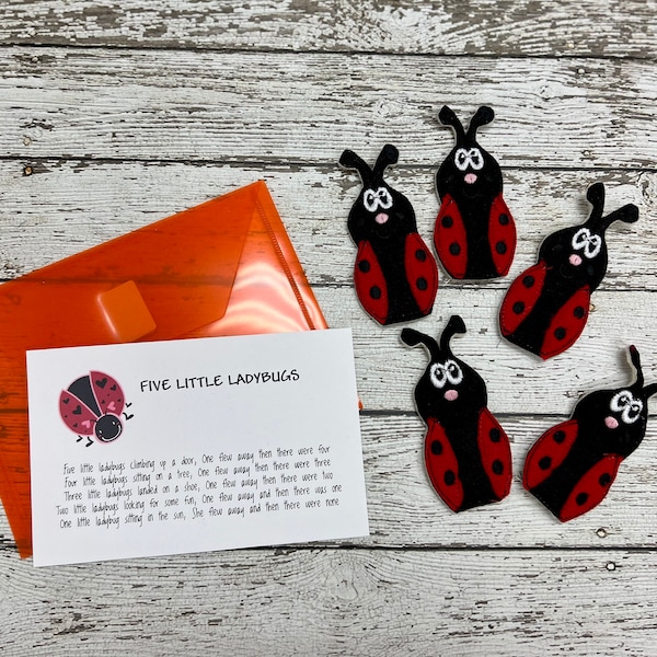 Ladybug Finger Puppets for Kids Felt Finger Puppets for Babies Storytime Pretend Play Preschool Story Time Prop Spring Finger Puppets Puppet