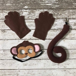 Handmade Monkey Costume and Mask - Eco-Friendly Felt Animal Dress-Up Set for Kids