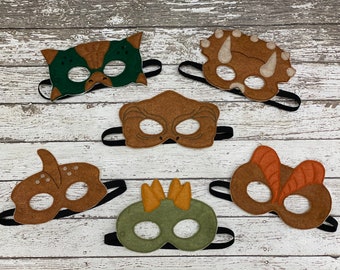 Dinosaur Felt Mask Dinosaur Costume Adult Mask Child Mask Family Masks Dinosaur Birthday Party Favor Felt Mask Handmade Kids Gifts