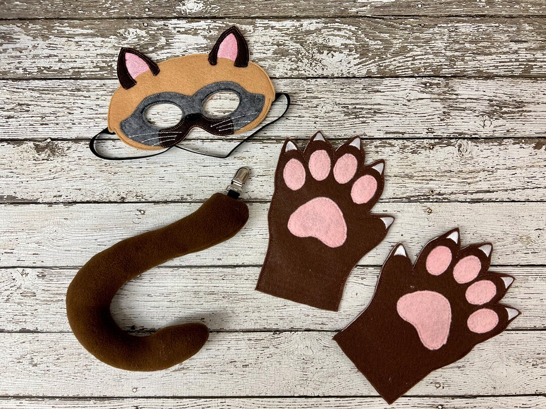Siamese Cat Costume Siamese Cat Mask Siamese Cat Mittens Etsy