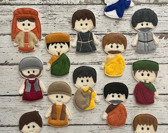 Marionetas de dedo de Jesús y los discípulos: marionetas con detalles excepcionales.