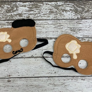 Felt French Toast Mask: Embroidered Food Costume, Party Favor
