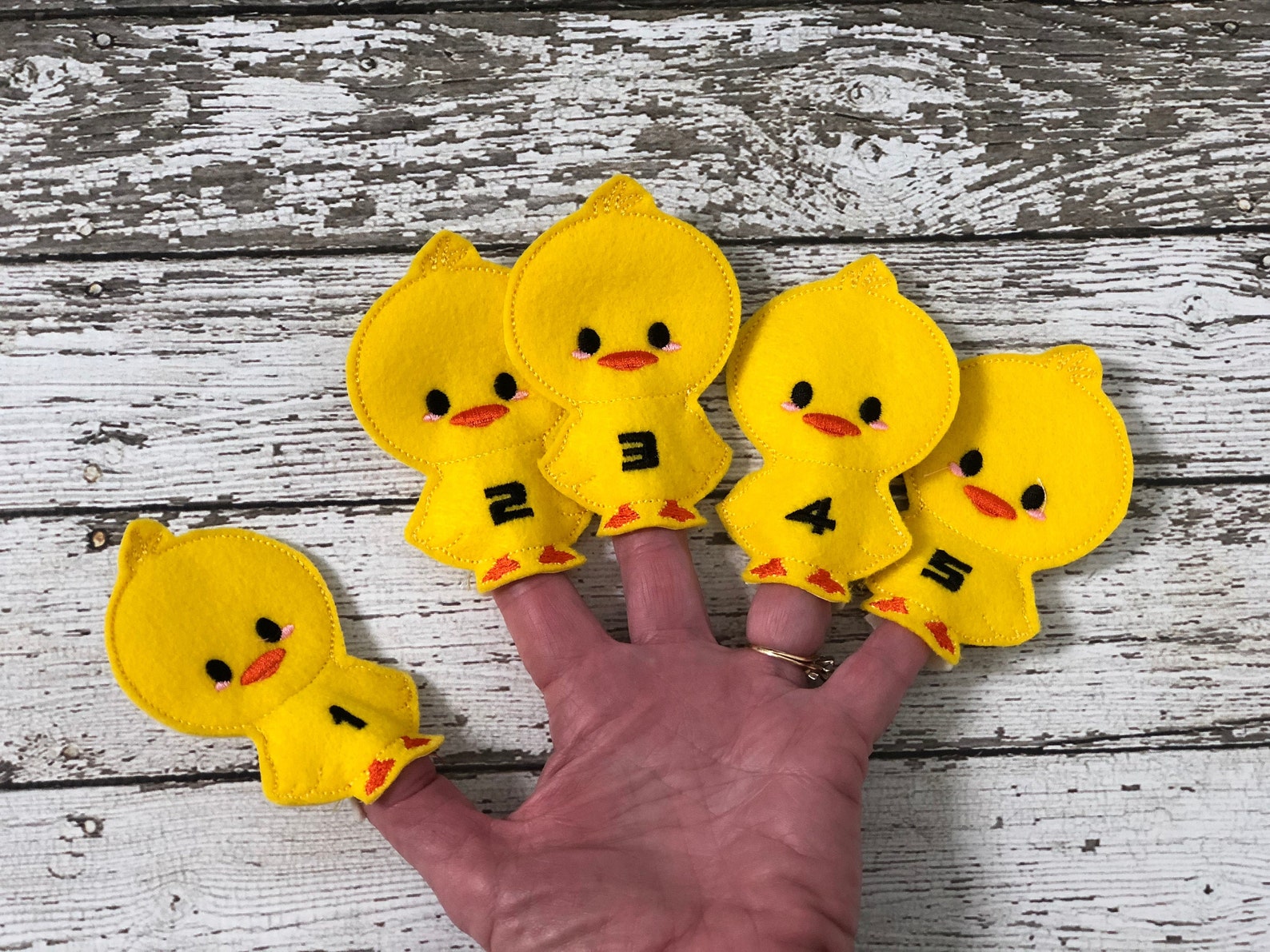 Five Little Ducks Finger Puppets Ducks Felt Finger Puppets for Etsy