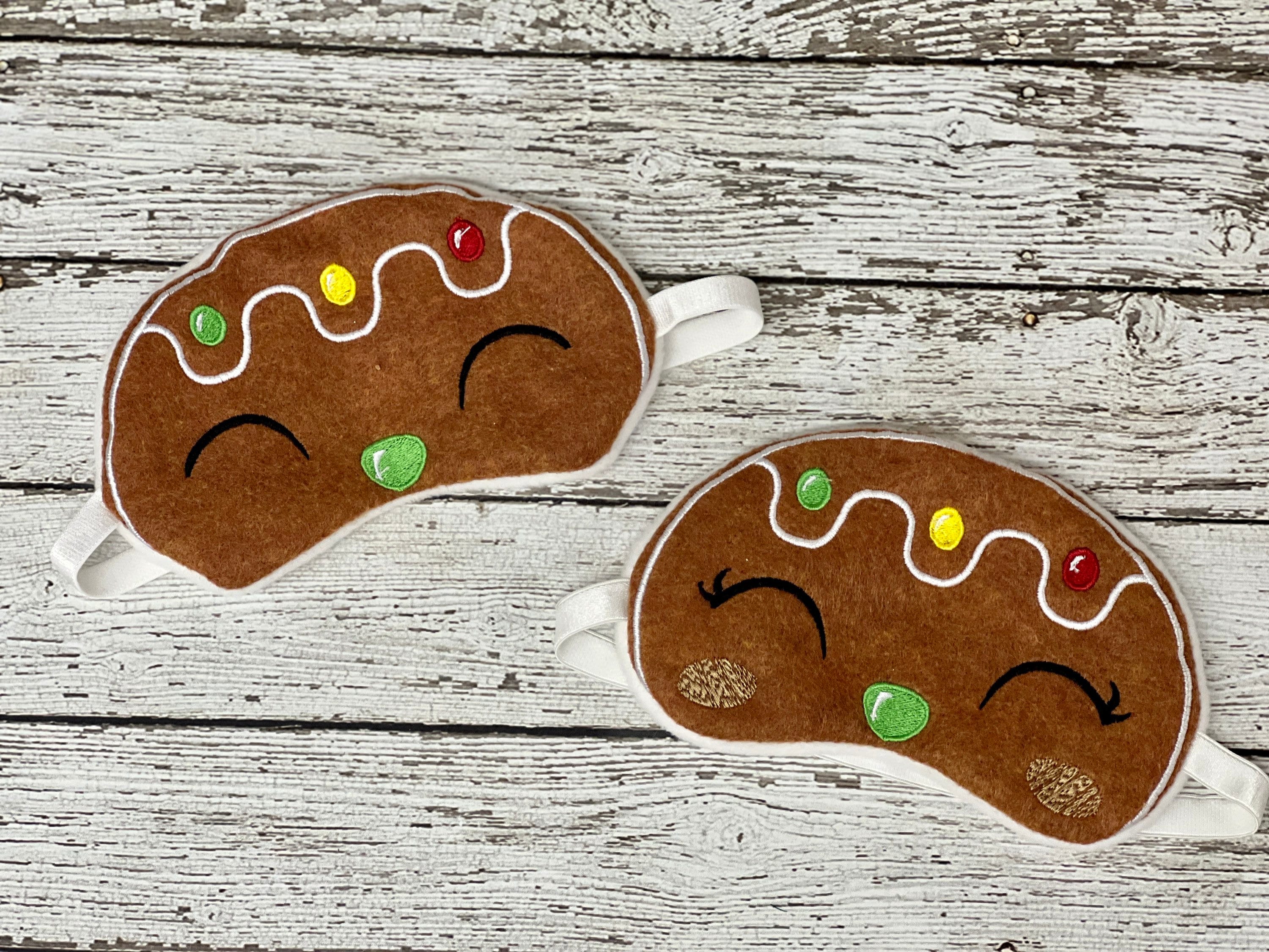 Gingerbread Man Sleep Mask: Handmade Felt Eye Mask