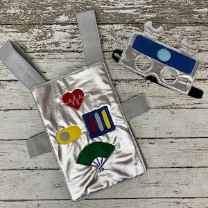 Halloween Mask, Embroidered Child's Robot Dress-Up Set with Felt Vest Option