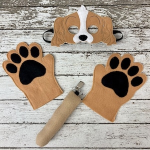 Cocker Spaniel Dog Costume Cocker Spaniel Mask Dog Mask Dog Tail Dog Mitts Halloween Costume  Puppy Paws Dog Birthday Party Favor