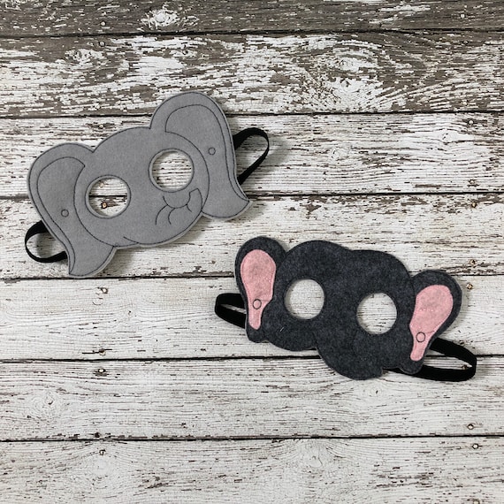 Elephant Mask Elephant Costume Elephant Felt Mask Zoo Birthday | Etsy