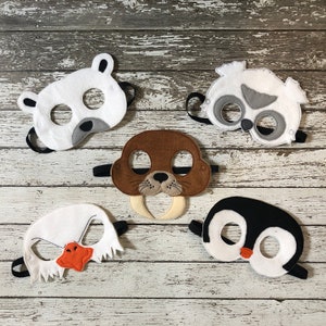 Arktis Tiermasken Elchmaske Wolf Maske Adlermaske Schneeeule Maske Harfe Robbe Maske Kindermaske Pinguinmaske Filzmaske Tiermaske Halloweenmaske