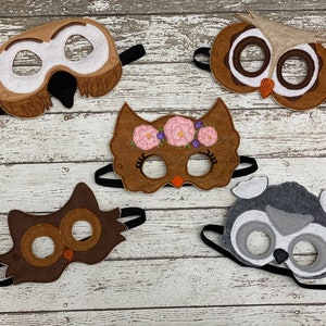 Embroidered Felt Owl Mask: Kids Halloween Costume, Dress Up