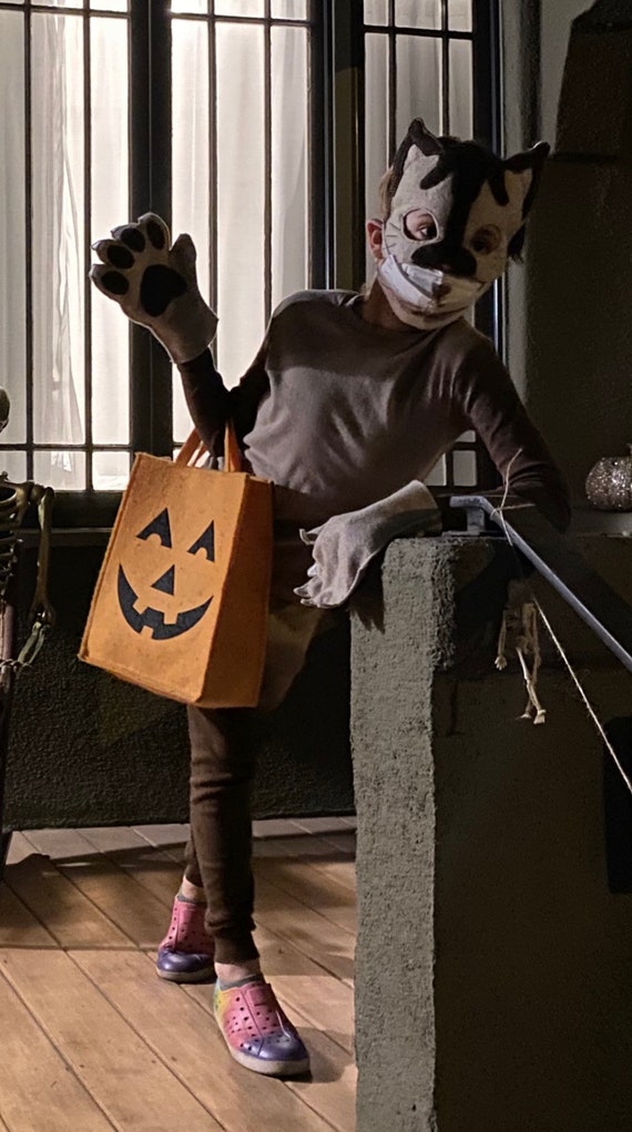 Orange Grouchy Cat Costume Halloween Grumpy Cat Mask Grouchy Cat