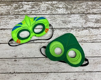 Masques caméléon Masques en feutre de lézard Masque animal Costume de caméléon Costume de lézard Masque d’Halloween Costume d’Halloween Party Favor Dress up Play