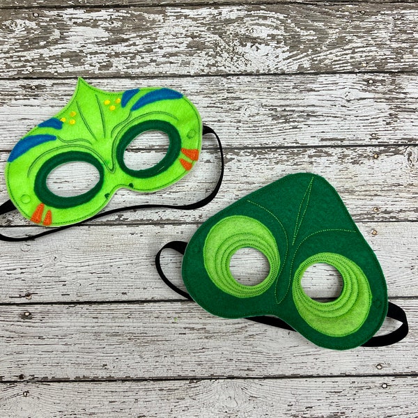 Masques caméléon Masques en feutre de lézard Masque animal Costume de caméléon Costume de lézard Masque d’Halloween Costume d’Halloween Party Favor Dress up Play