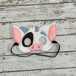 Maschera di maiale adorabile ricamata a mano - perfetta per il gioco e le occasioni speciali
