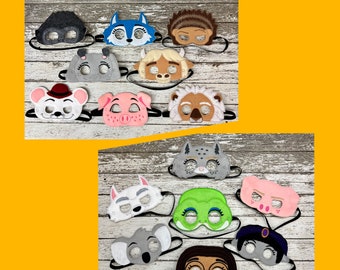 Singing Animal Masks for Kids: Gorilla, Porcupine, Lynx, Koala, Elephant, Pig, Lion, Yak-Unique Handcrafted Eco-Friendly Felt Animal Costume