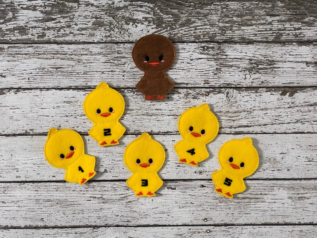 Five Little Ducks Finger Puppets Ducks Felt Finger Puppets for Kids