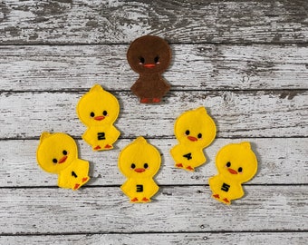 Marionnettes à Doigts En Feutre Canard Jaune - Jouet Éducatif Pour Enfants, Apprentissage Maths