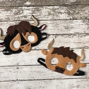 Felt Bull Mask: Handmade Animal Costume, Dress-Up Play