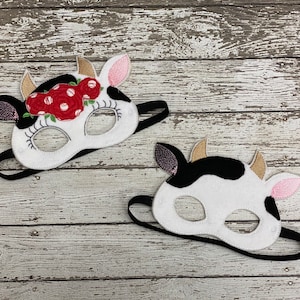 Cow Masks Cow Costume Child Masks Child Costumes Flower Cow Mask Girly Cow Mask Girl Calf Felt Mask Halloween mask Cow Birthday Favor