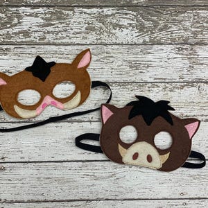 Costume Mask, Felt Warthog Design with Elastic Band for Kids