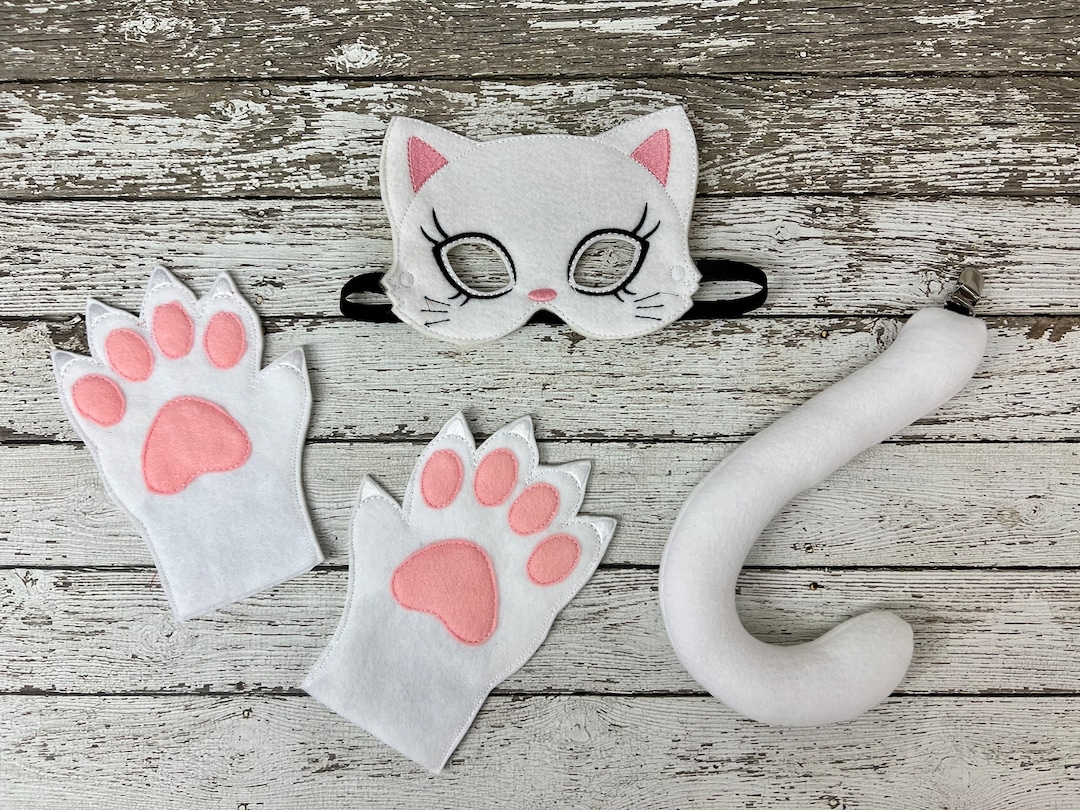 Halloween Cat Hand Towel White
