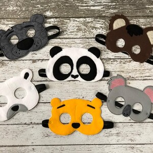 Halloween Mask, Embroidered Felt Bear Costume with Elastic Strap for Children