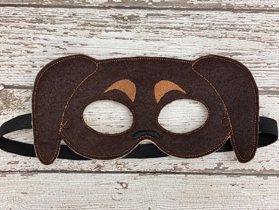 フェルトダックスフントマスク：刺繍入り犬用コスチューム、パーティー