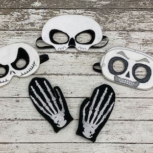 Skeleton Costume Skeleton Mask Skeleton Mittens  Skull Costume Skull Mask Skull Mitts Skull Halloween Costume Skeleton Gloves Skull Gloves