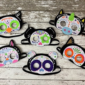 Sugar Skull Animal Mask Day of the Dead Animal Mask Sugar Skull Mask Sugar Skull Halloween Mask Day of the Dead Festival Mask Party Mask
