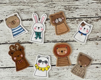 Felt Animal Finger Puppets: Embroidered Storytime Puppets