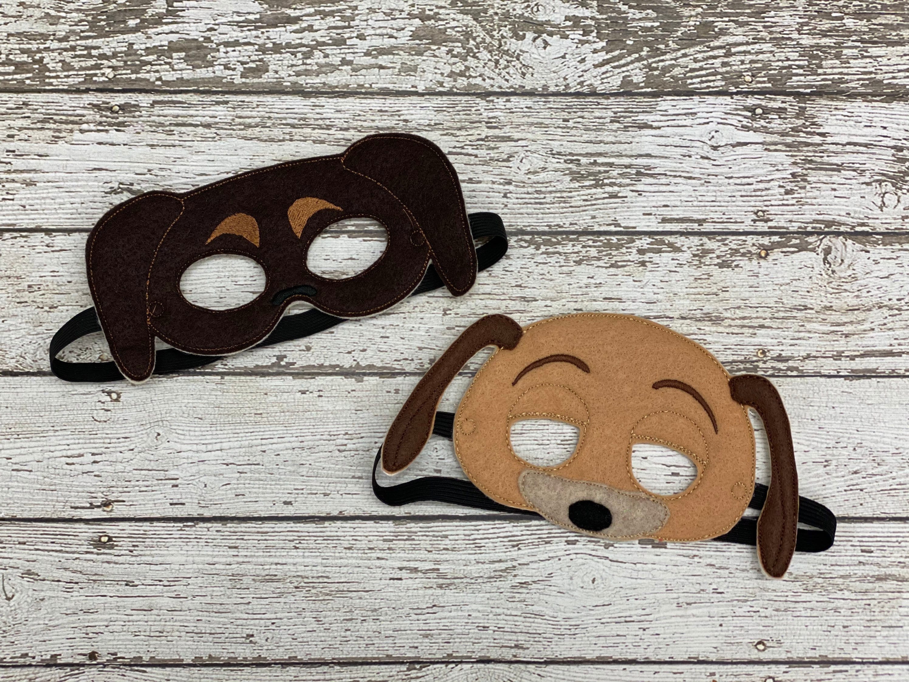 No.530 オーダーマスク　ダックスフンド　ドッグ　犬　ハンドメイド フェルトダックスフントマスク：刺繍入り犬用コスチューム、パーティー