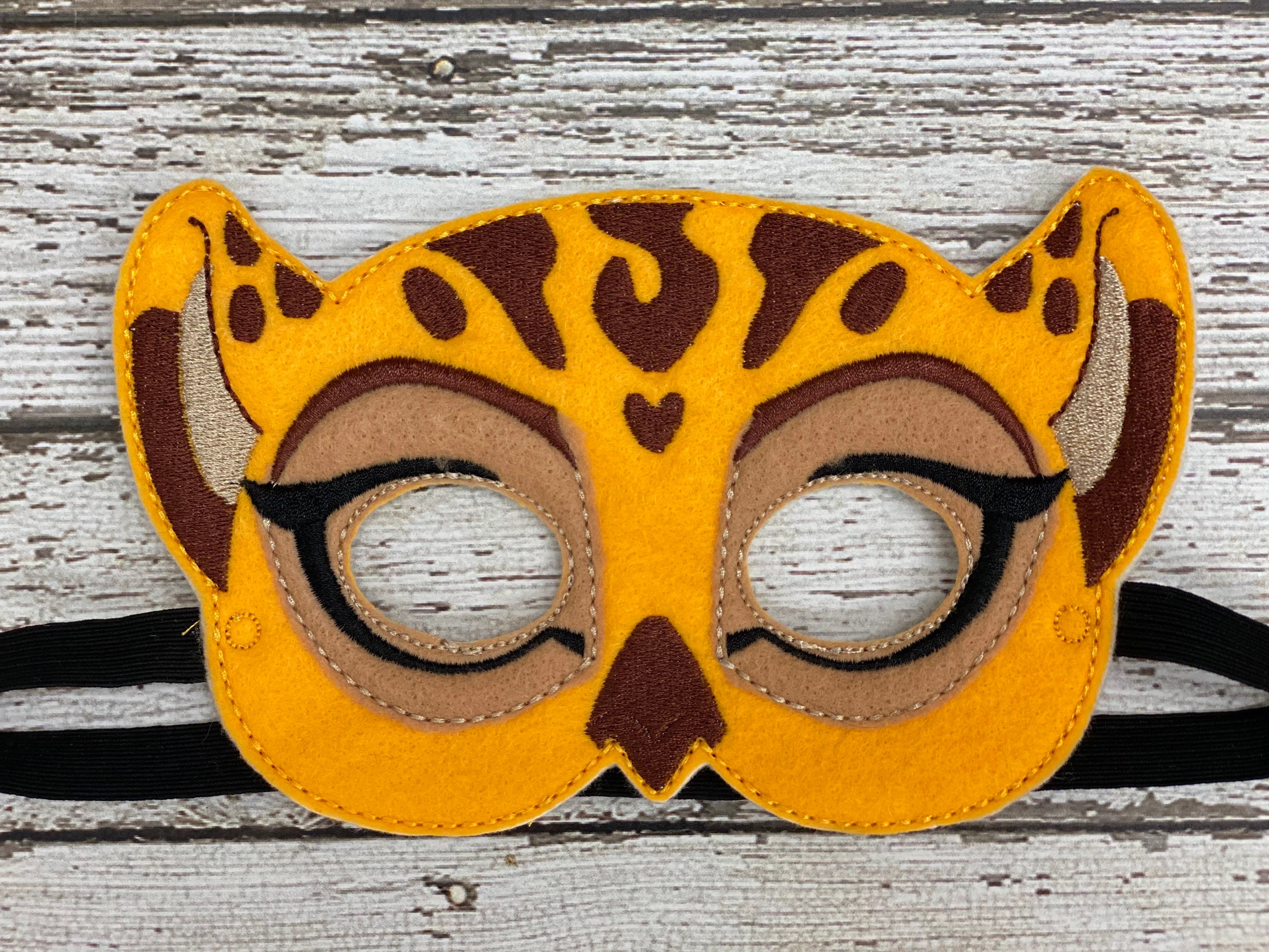  Kids Leopard Felt Face Mask for Halloween Costume or