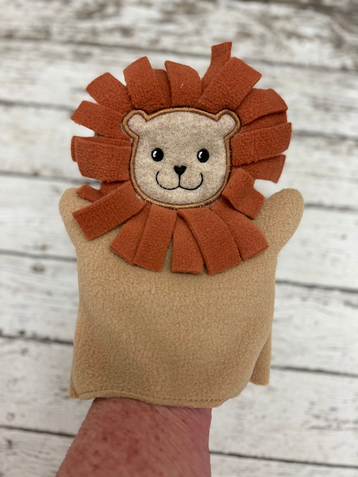 Lion Hand Puppet Lion Puppet Lion Fleece Handpuppet Animal Etsy