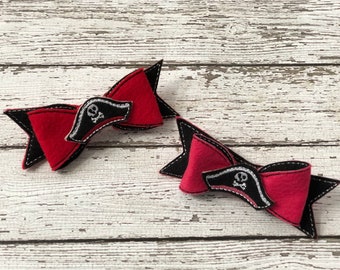 50 % OFF Pirate Hairbow Pirate Girl Hair Accessory Pirate Hair Clip 3&quot;