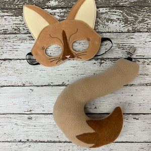Fennec Fox Mask Fennec Fox Tail Fennec Fox Costume Fennec Felt Crepuscular Fox Mask Fox Birthday Party Favor Halloween Costume Pretend Play
