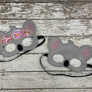 Koala Mask Koala Costume Koala Animal Mask Koala Felt Mask Floral Koala Mask Girl Koala Mask Kids Masks Kids Costumes Halloween Mask