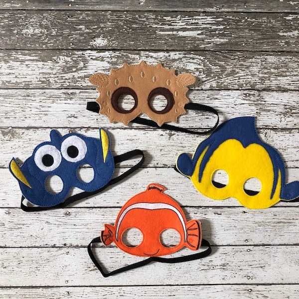 Fish Masks Fish Costume Clown Fish  Mask Flounder Fish Mask Puffer Fish Mask Blue Tang Mask