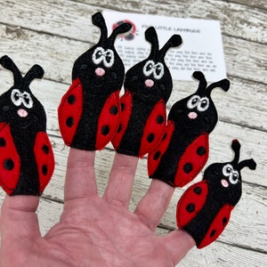 Ladybug Finger Puppets for Kids Felt Finger Puppets for Babies Storytime Pretend Play Preschool Story Time Prop Spring Finger Puppets Puppet