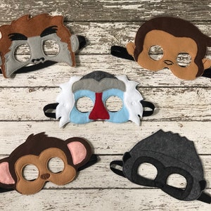 Masques de singe Masques pour enfants Déguisements pour enfants Masque de primate Masque d&#39;Halloween Masque de déguisement Masque de gorille Masque d&#39;orang-outan Masques de babouin Jeux de simulation