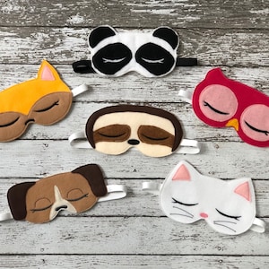 Animal Sleep Mask Sloth Sleep Mask Owl Sleep Mask Fox Sleep Mask Cat Sleep Mask Dog Sleep Mask Sleeping Mask Eye Mask Eye Pillow Blindfold