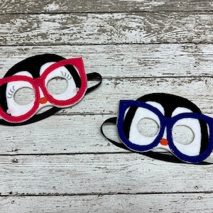 Geeky Penguin Masks Nerdy Penguin Costume Smart Penguin Mask Glasses Penguin Mask Cute Penguin Felt Mask Animal Mask Halloween mask